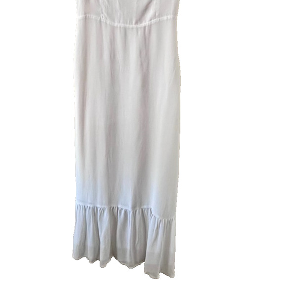 Reformation Adler Ivory Midi Dress Size 0 Smocked Back Ruffle Hem Cottagecore - Picture 6 of 14